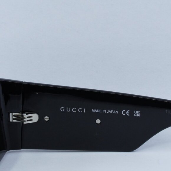 Gucci GG1646S 001 Sunglasses Black Rectangle Frame, Grey Lenses